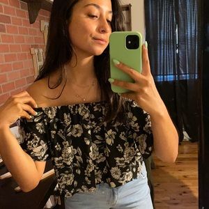 Forever21 floral, off the shoulder blouse. Size M.